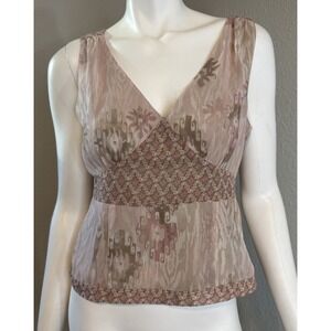 Vtg Y2K Top 10 Petite Retro 90s Girly V Neck